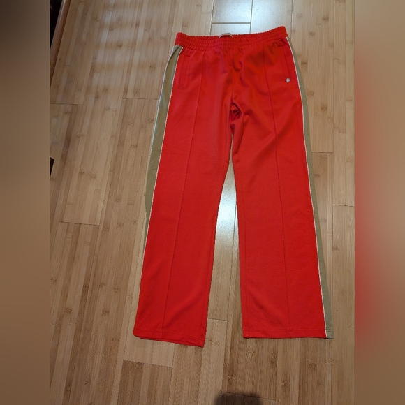 Scotch & Soda Pants - Scotch & Soda Bold Red Joggers with Tan Stripes